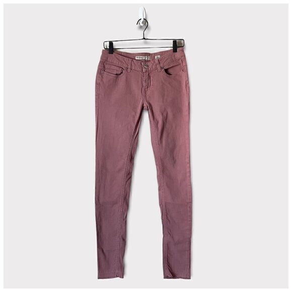 BKE Payton Mauve Raw Hem Skinny Jeans Sz 26 Long - Picture 1 of 8